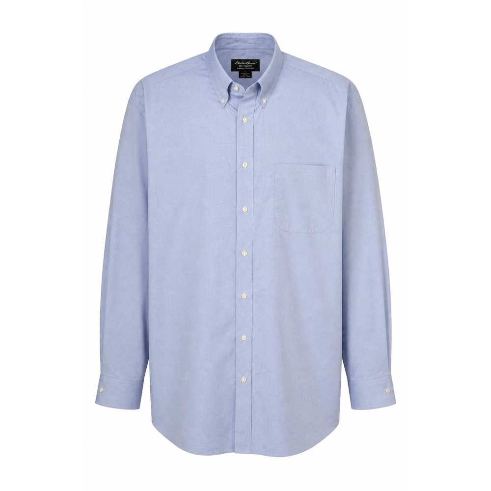 Eddie Bauer Mens‎ 3XLT Light Blue Button Down Shirt Wrinkle Resistant Cotton